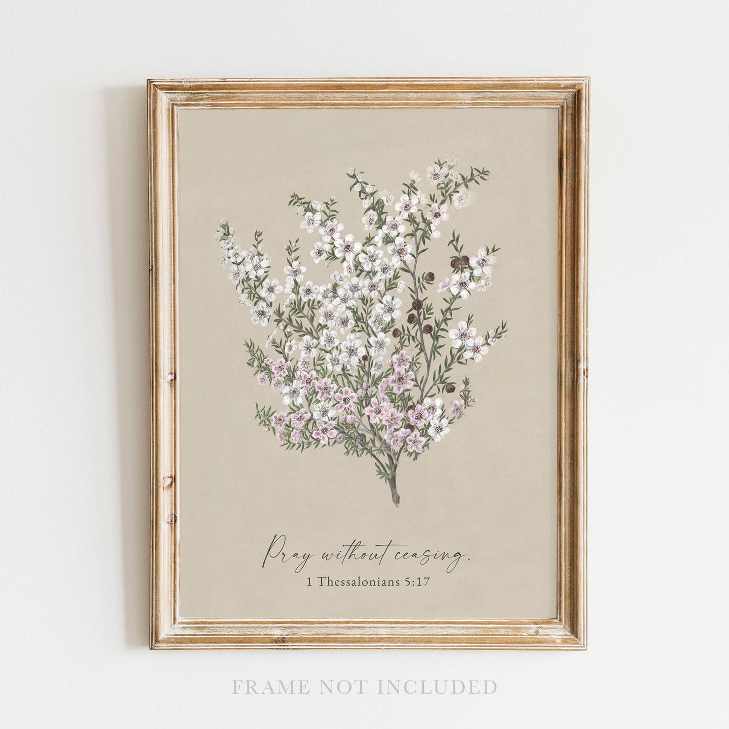 Pray without Ceasing Wall Art Print Christian Gift Decor: 8x10