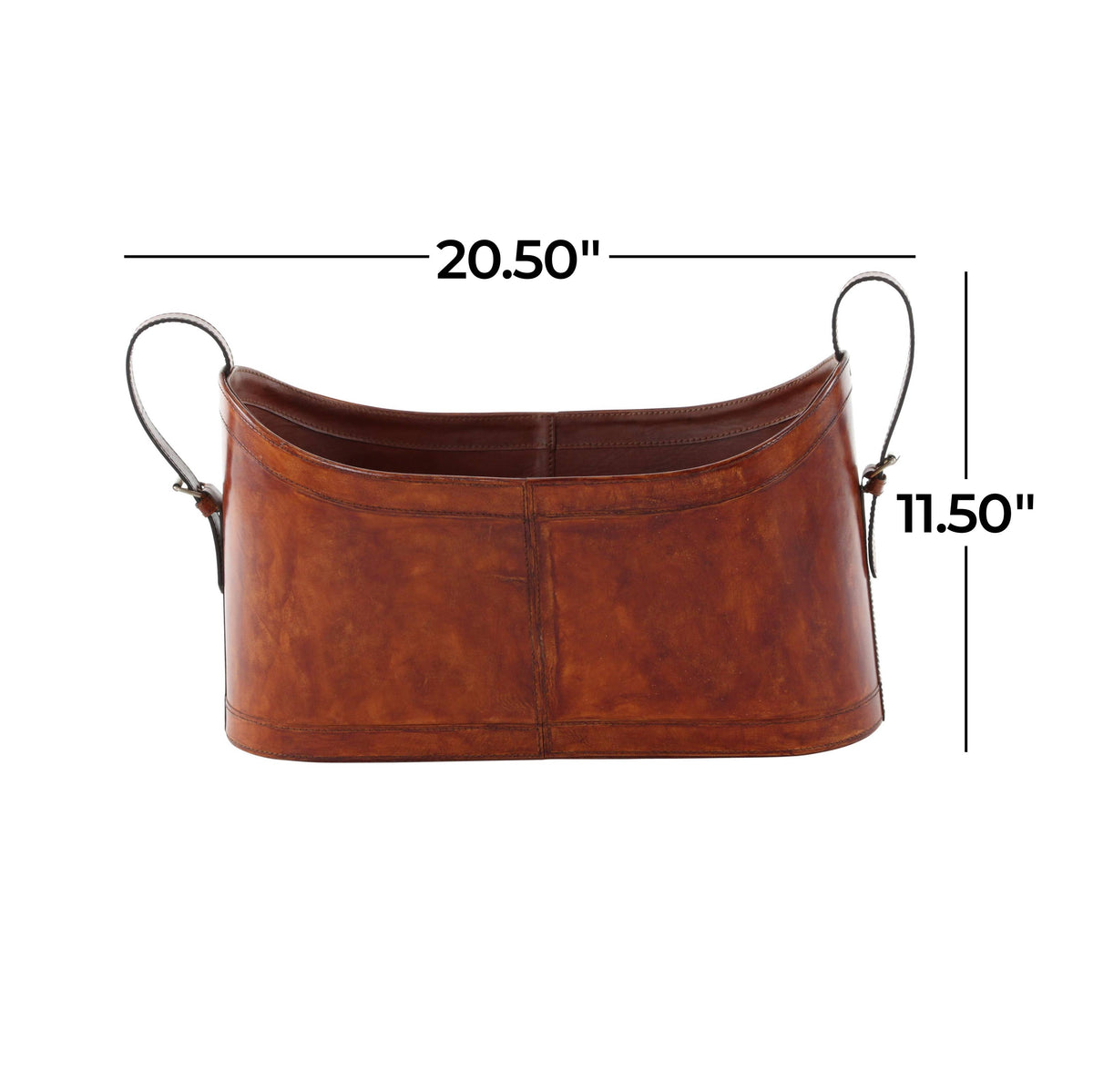 Rustic Brown Leather Magazine Holder