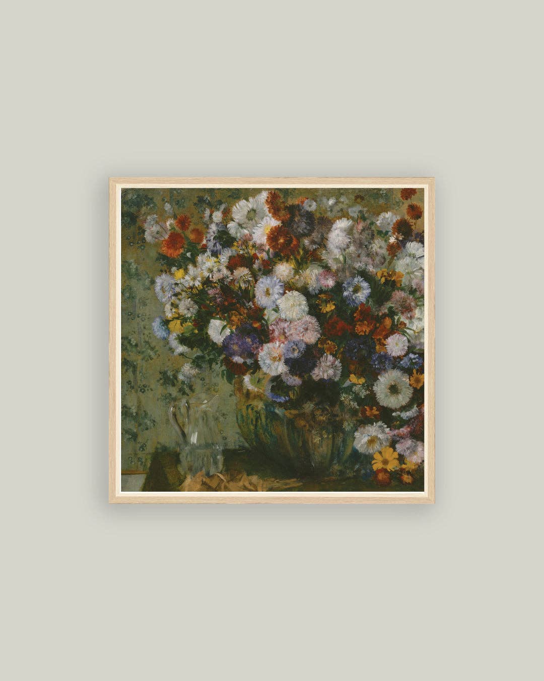Bright Bouquet Framed Antique Art: 5x5
