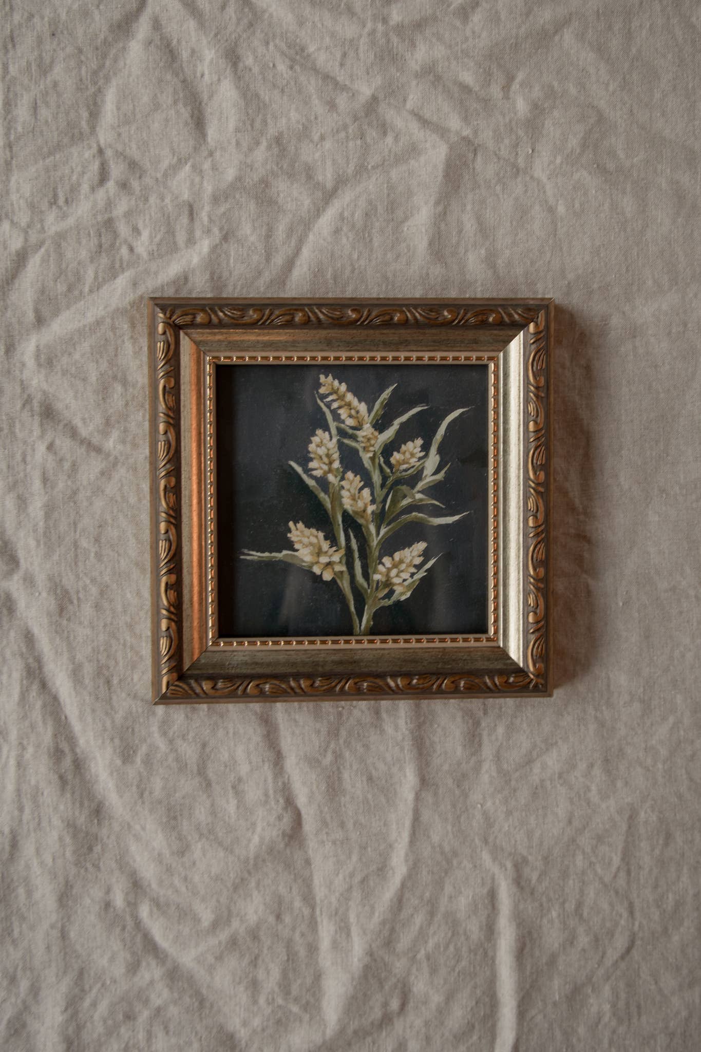 Antique Style Framed Art Print - Goldenrod Wildflower