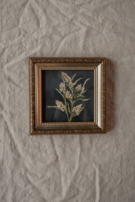 Antique Style Framed Art Print - Goldenrod Wildflower