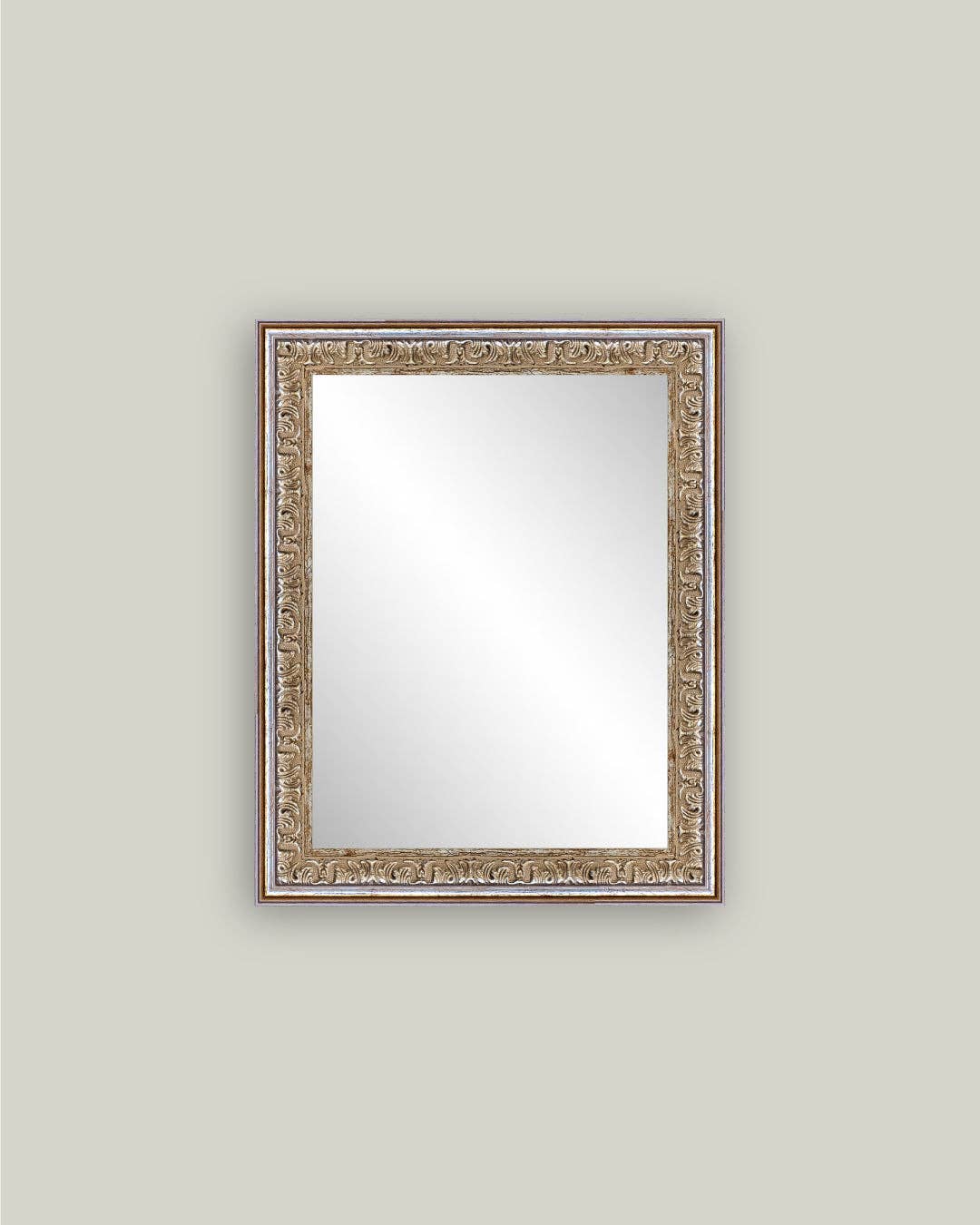 Silver Gold Framed Mirror: 6x6