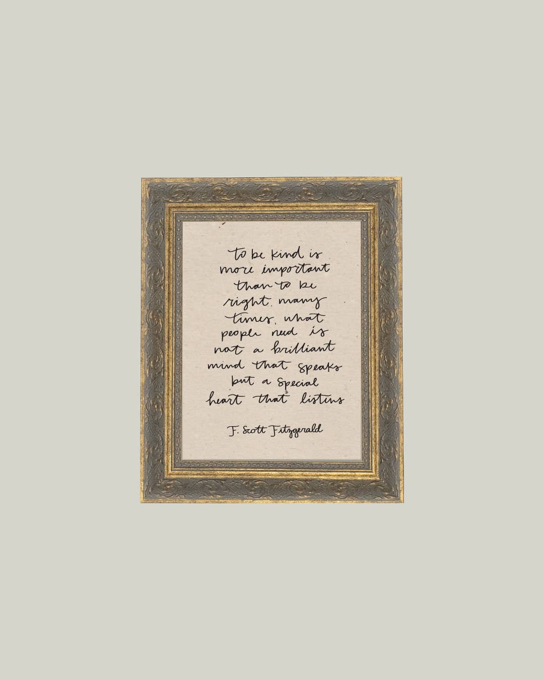 To Be Kind Framed Antique Print: 8x10