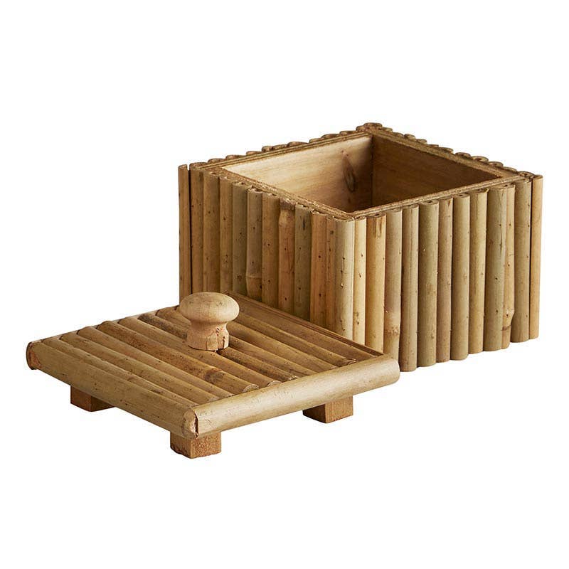 Bamboo SQ Box W Lid