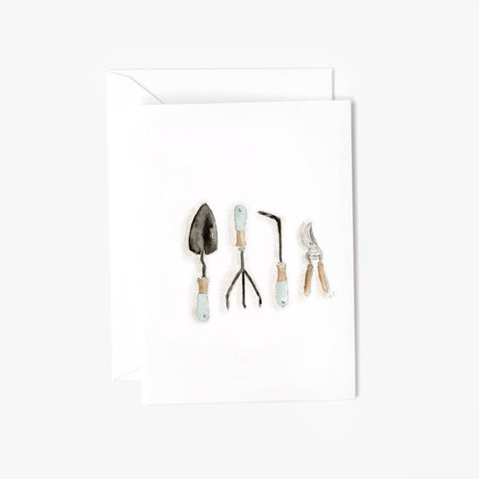 Garden tools mini notecard
