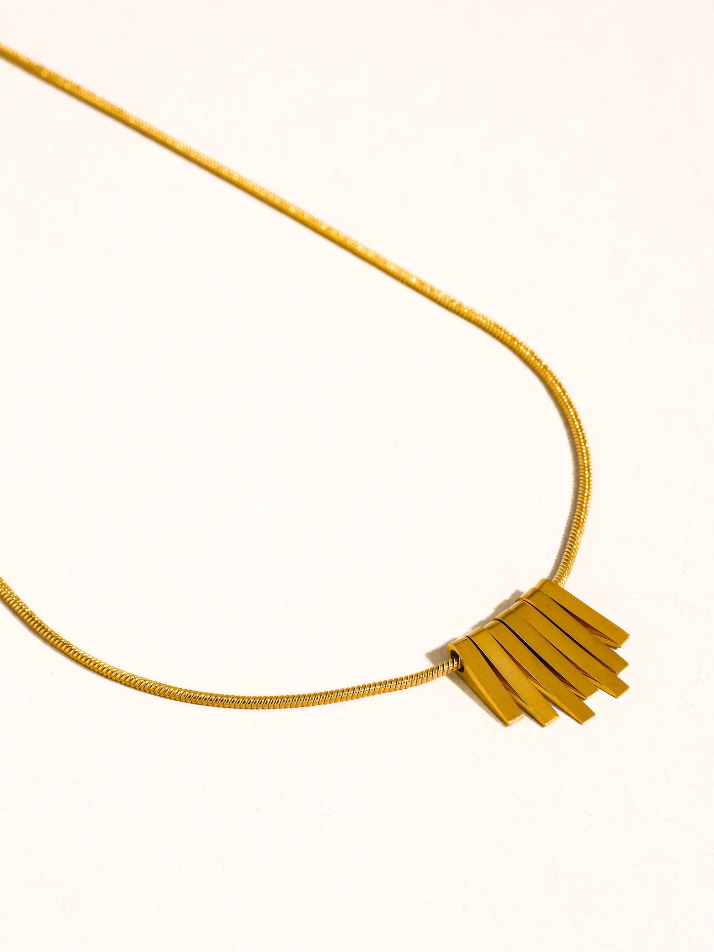 Lorraine 18K Gold Non-Tarnish Minimalist Bar Necklace: Yellow Gold