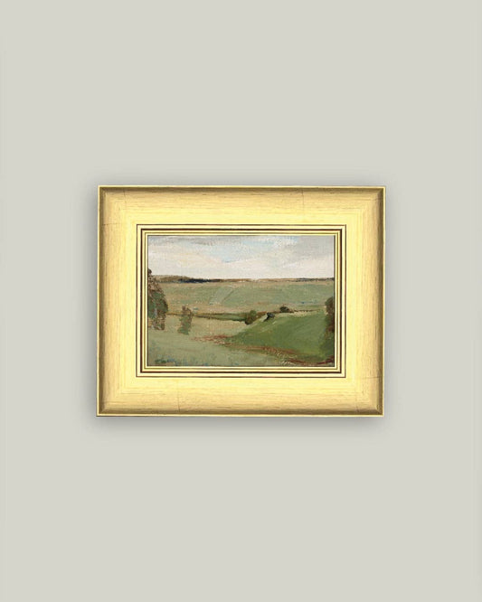 Studies by a River Framed Antique Art: 8x6