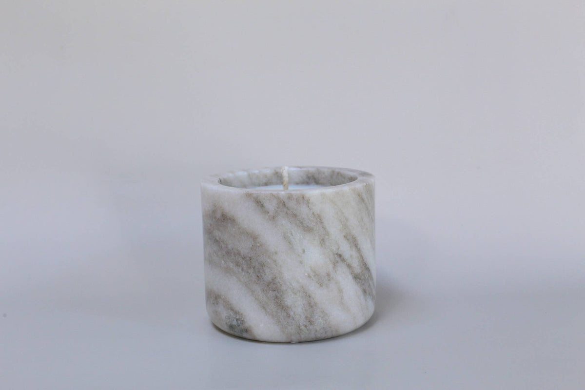 Grey Marble Candle - Cashmere