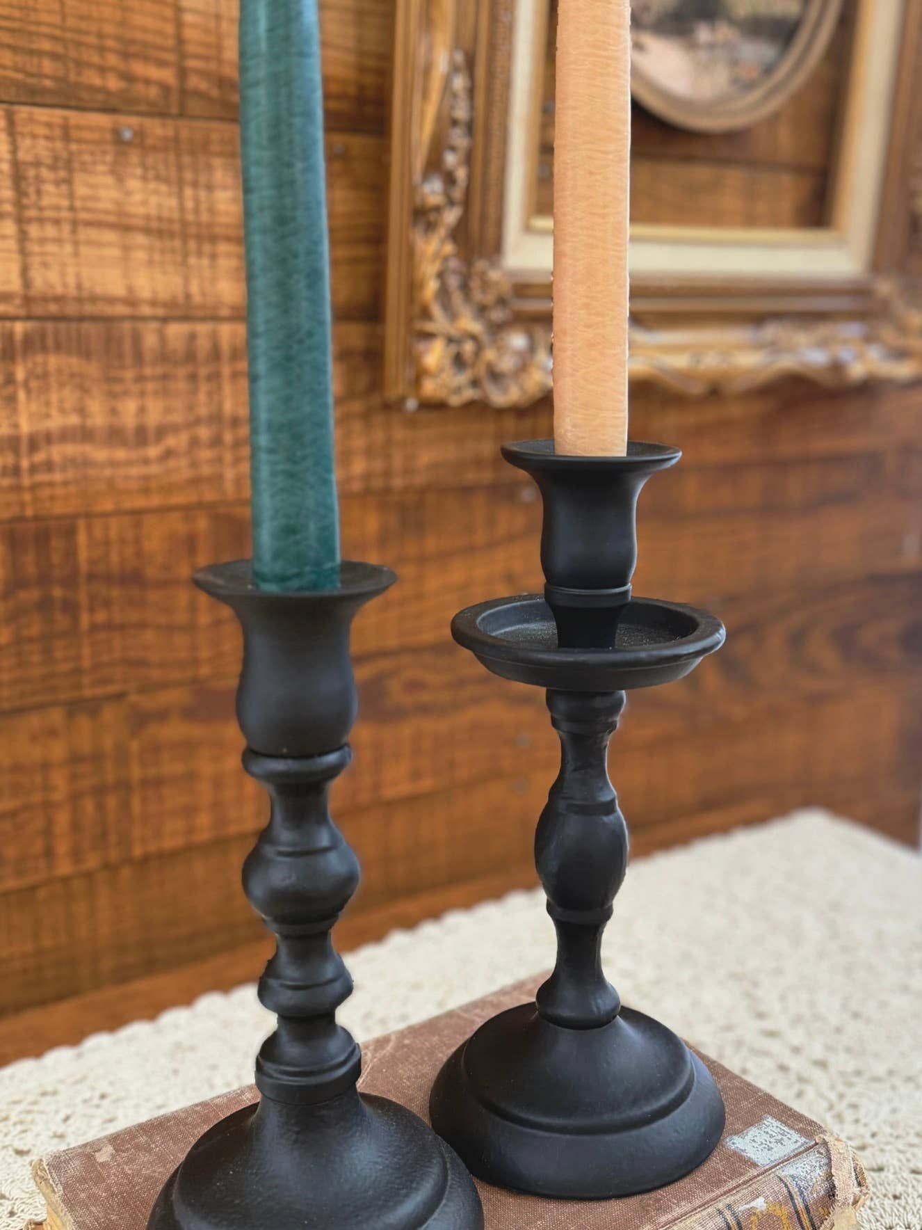 Black Empire Taper Candle Holder Medium