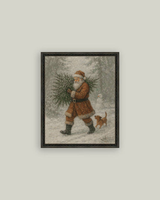 Santa with Tree: 18x22