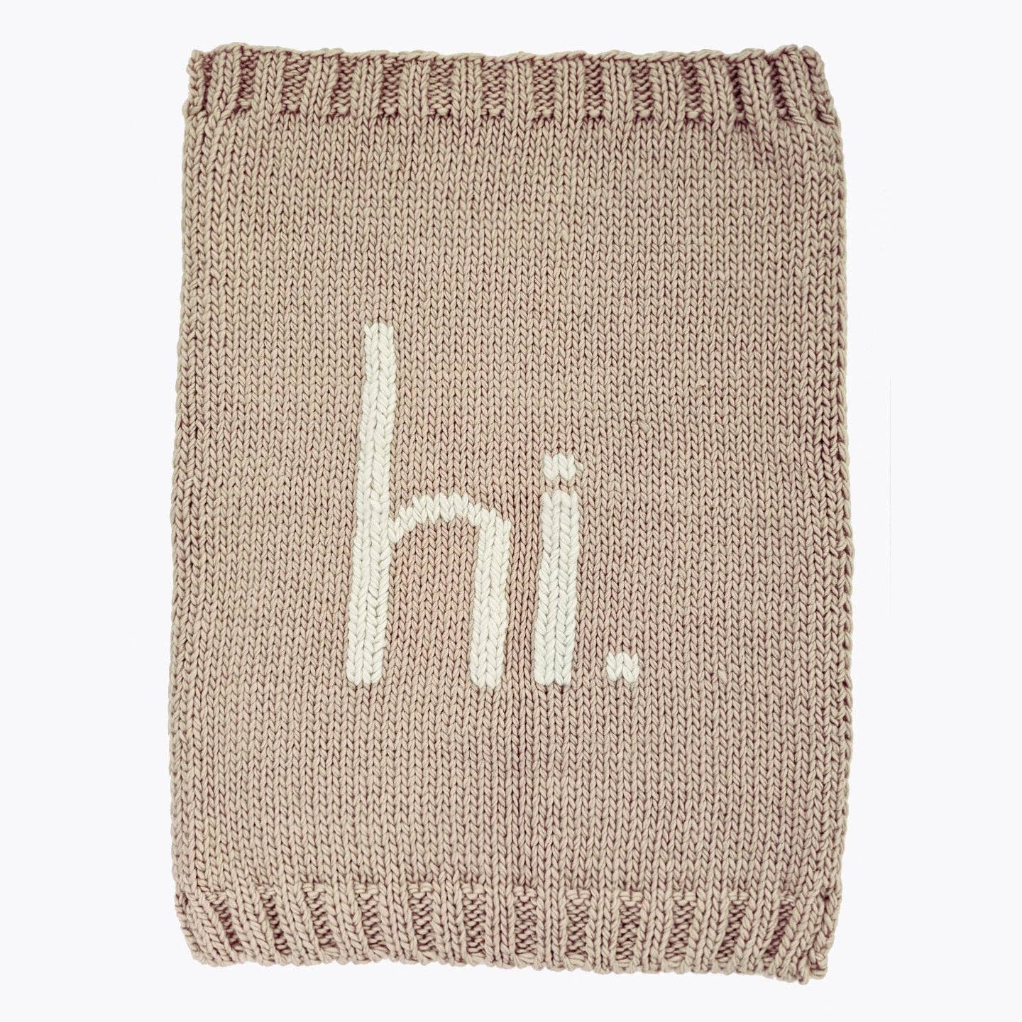 Hi. Hand Knit Baby Blanket Pebble: Pebble