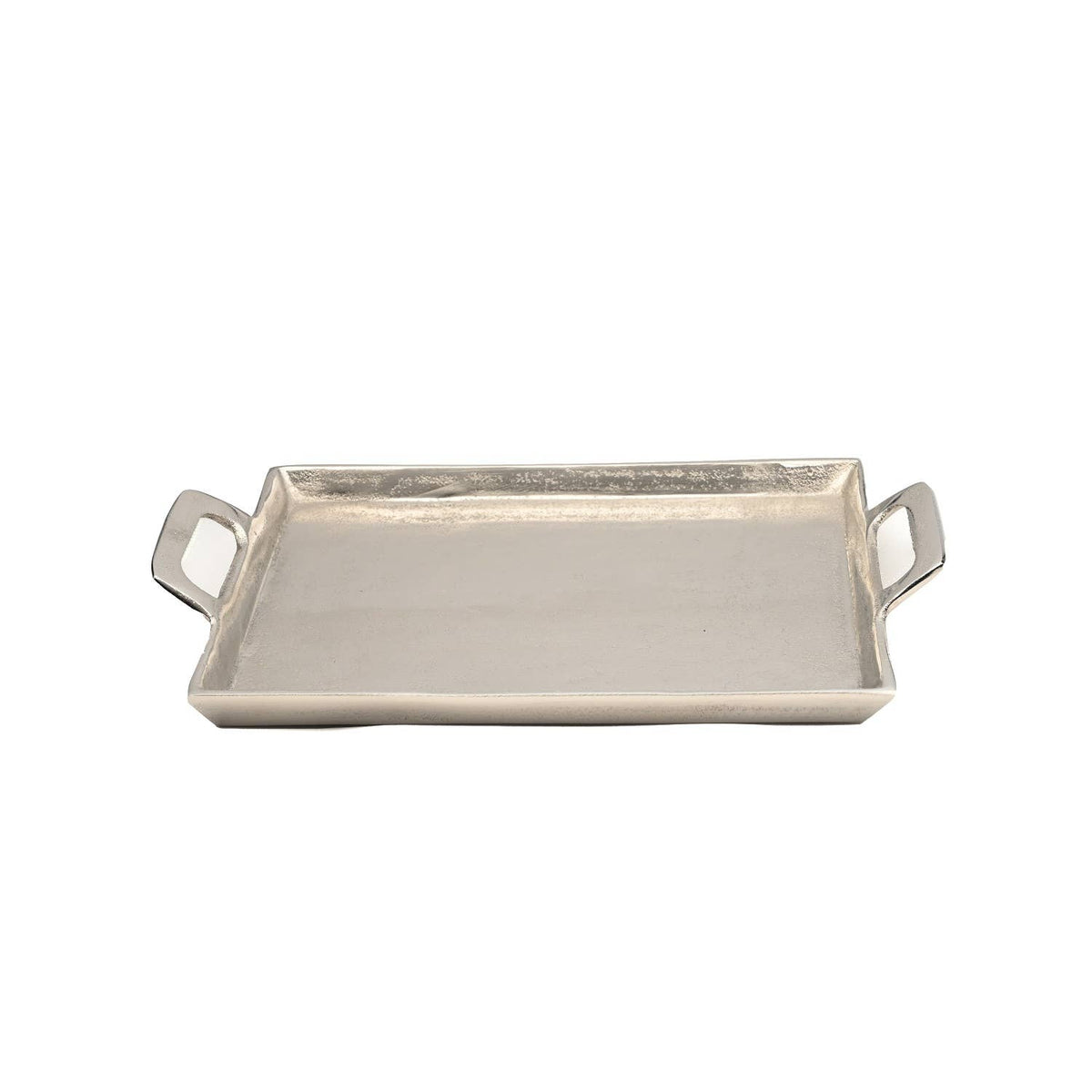 Alum. Tray w/Handles 10x14" - RAW NICKEL