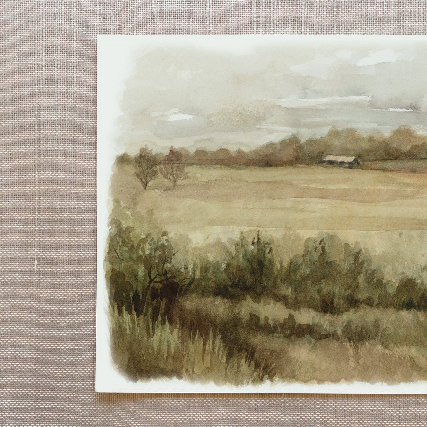 Across the Field - Watercolor Giclée Paper Print: 8 x 10"