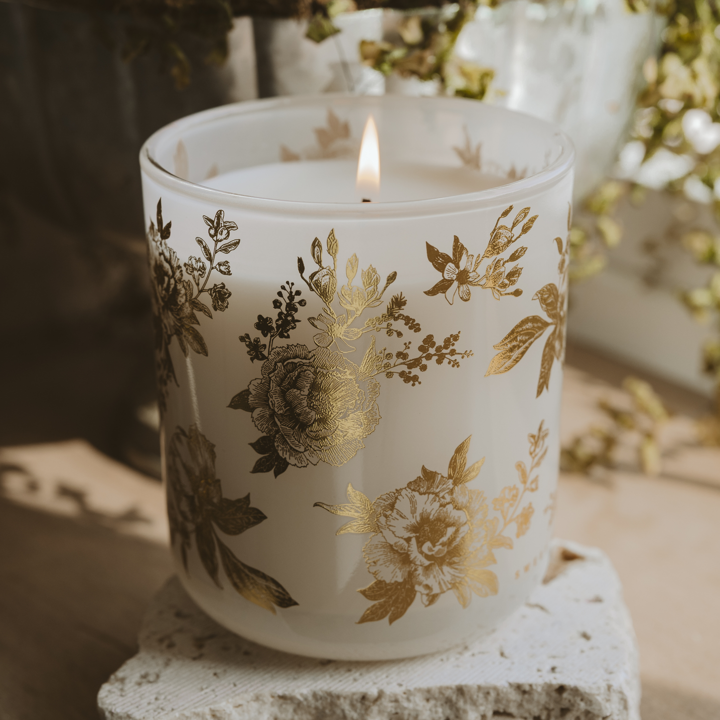 Gold Delft 12 oz Soy Candle - Home Decor