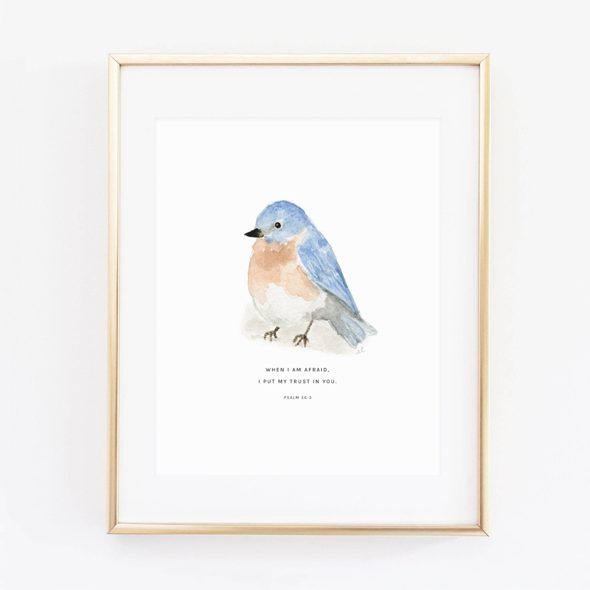 Bluebird With Scripture Psalm 56:3 bluebird scripture print – Vintage Barn Chicks