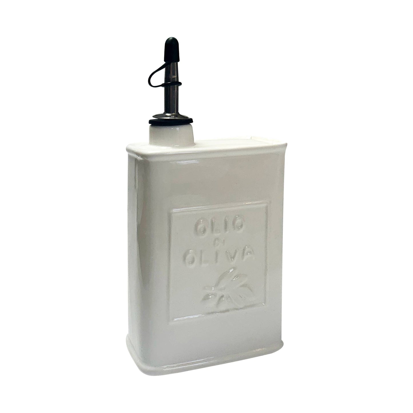 White Ceramic Olive Oil Can, 17 oz/500 ML