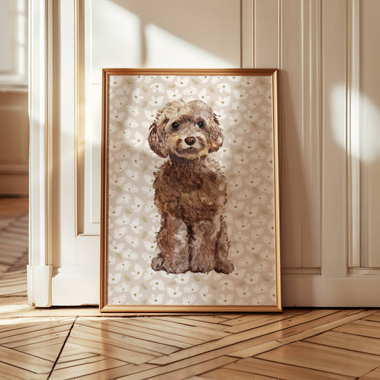 Cockapoo Dog Wall Art: 5" x 7" (vertical)