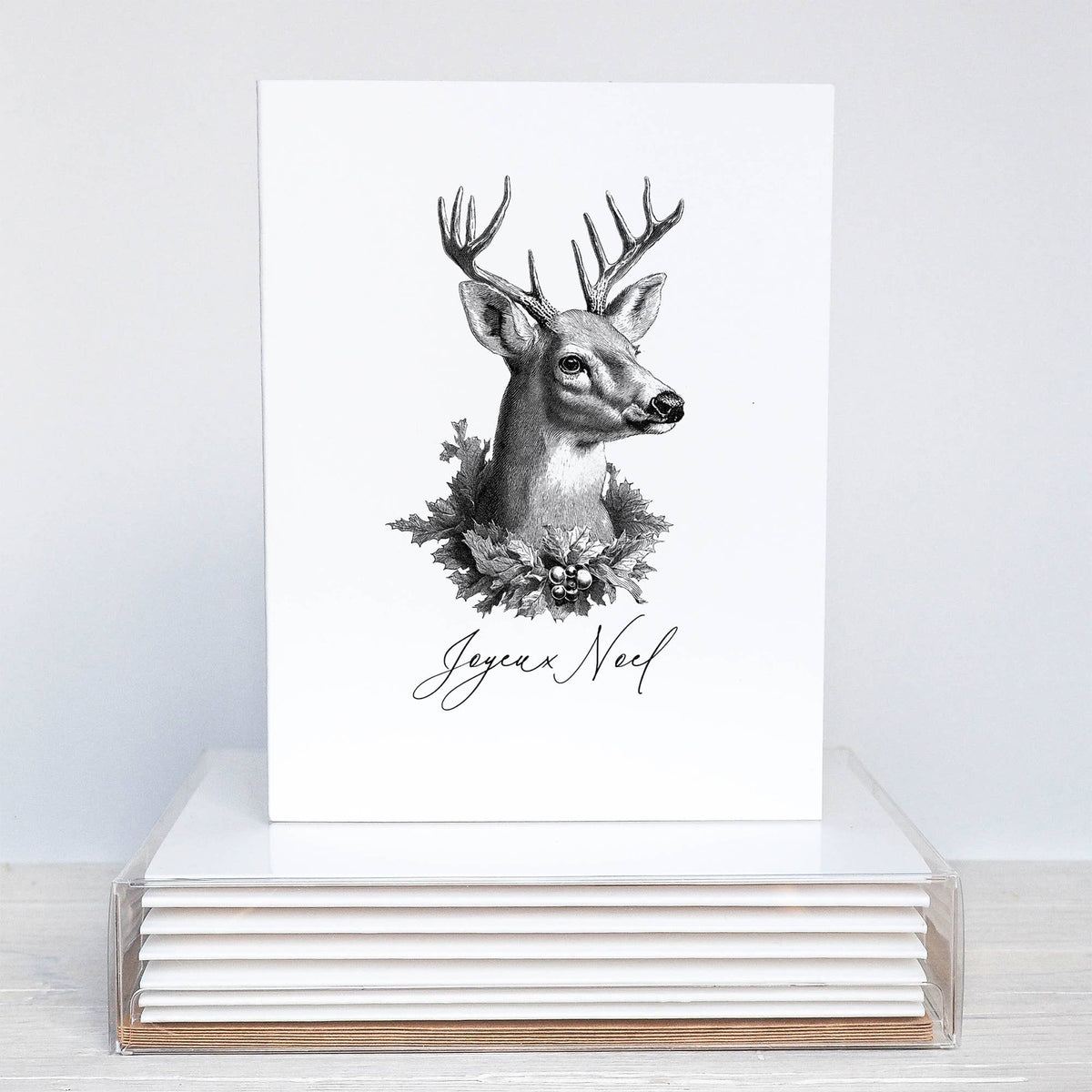 Joyeux Noel Deer Greeting Card | Boxed Set of 6