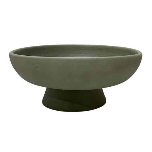 Sage Green  Terracotta Bowl on Pedestal