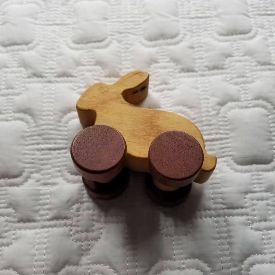 Wooden Easter Bunny Trolley Toy Car
