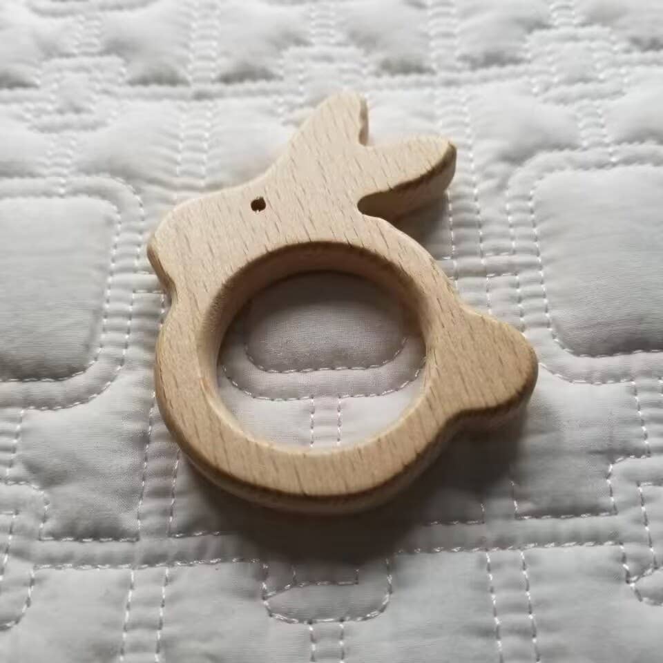 Easter Bunny Wood Teether Toy