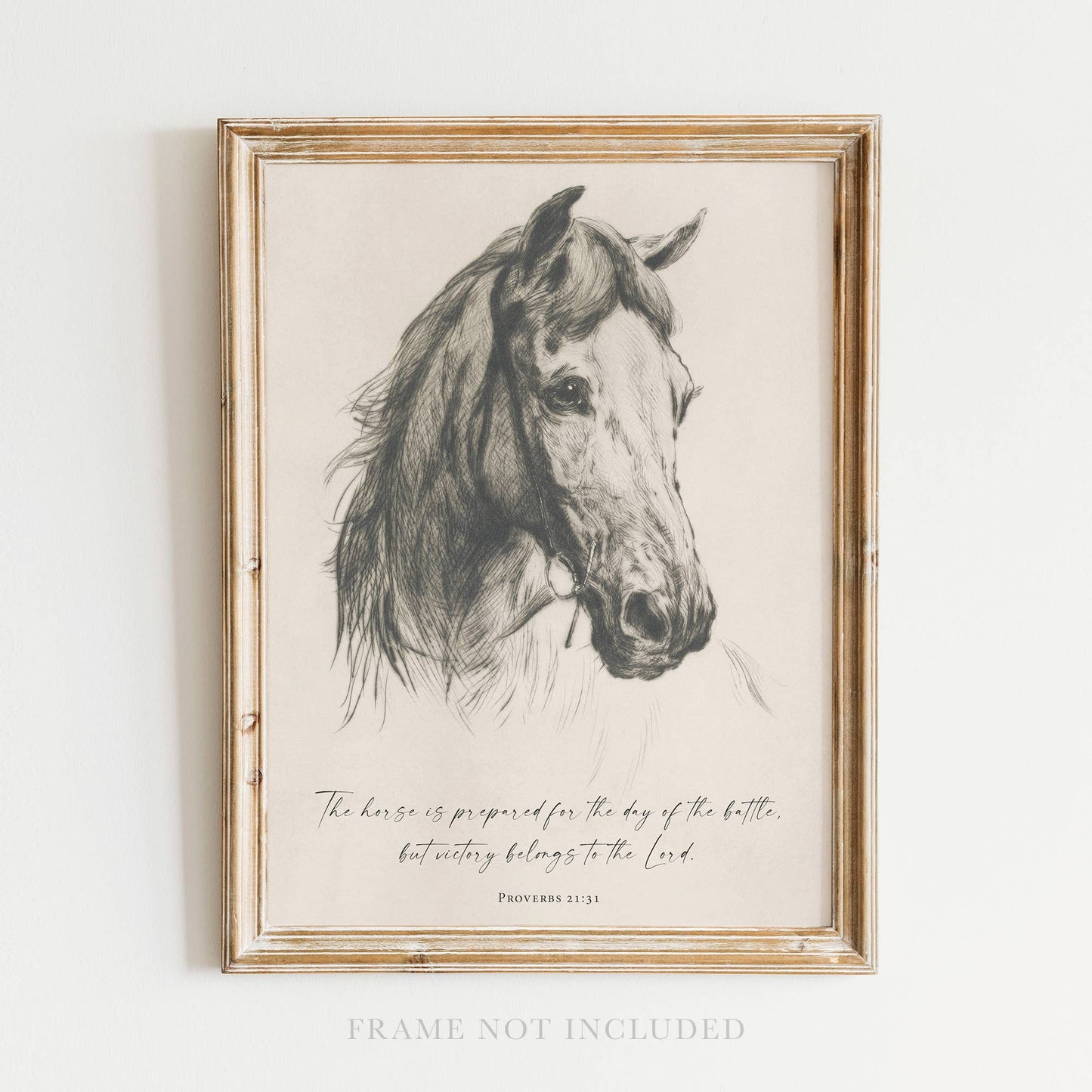 Horse is Prepared Christian Art Print, Canvas, Decor, Gift: 5x7 Heirloom Print (Unframed)