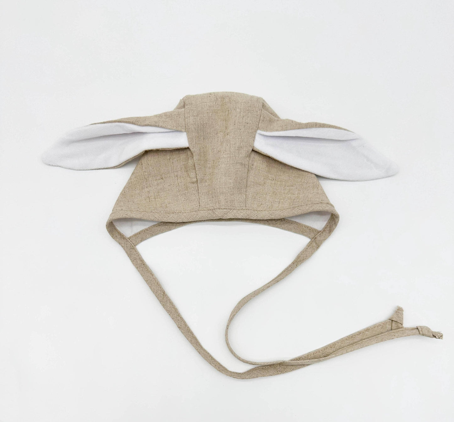 Spring Linen Bunny Bonnet: Oat / Nb (0-1m)