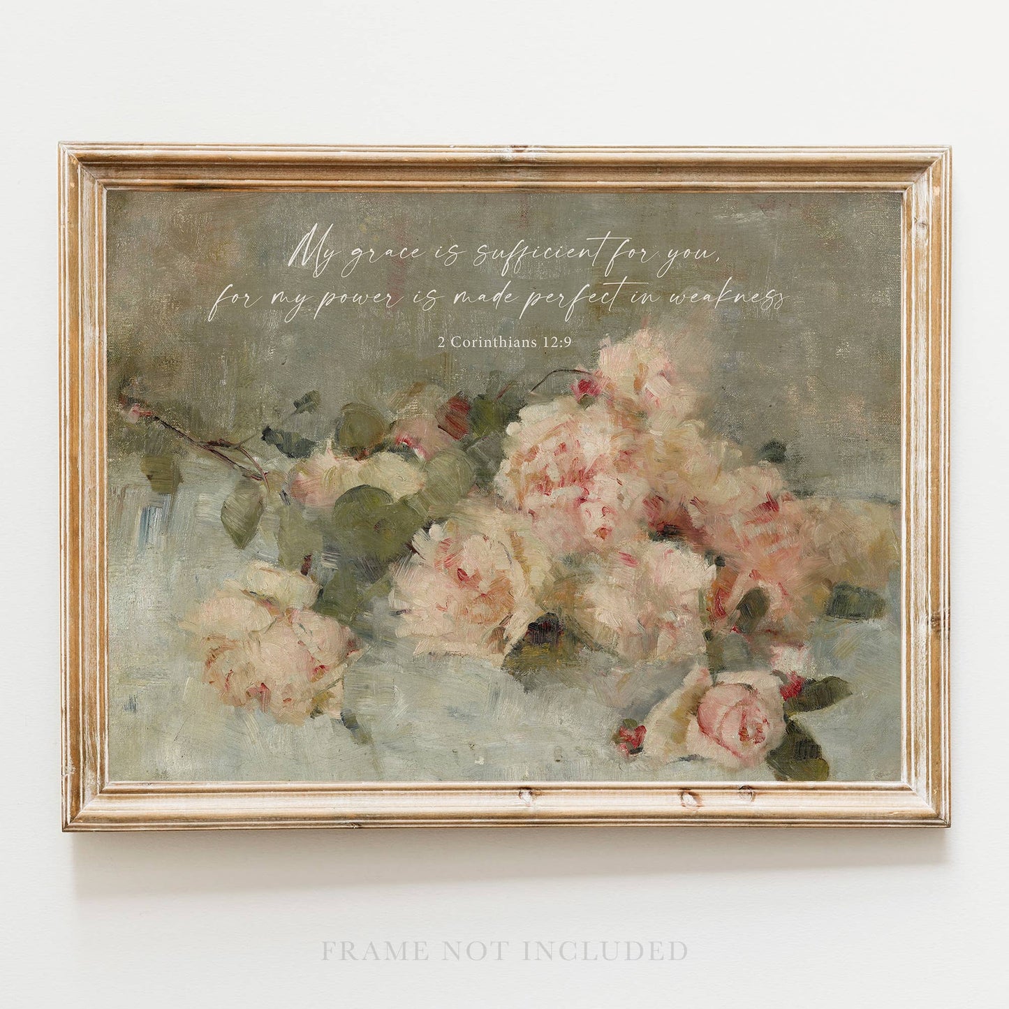 Grace is Sufficient - Wall Art Print Christian Gift Decor: 8x10