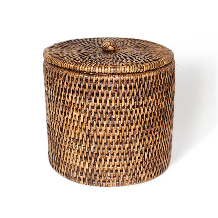 Toilet Paper Holder (Single Roll) with Lid  : Antique Brown