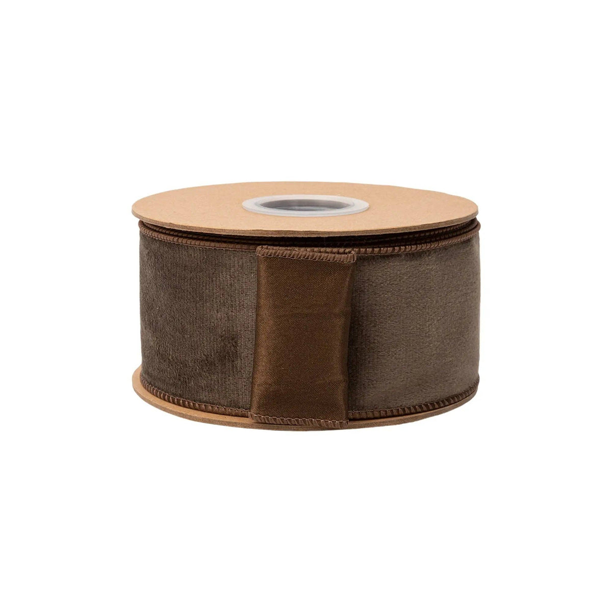 2 1/2" Reversible Classic Velvet Wired Ribbon | Brown w/ Brown Shimmer Backing | 10 Yard Roll
