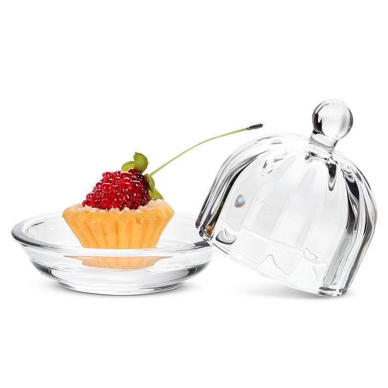 Small Optic Round Dish with Lid-2.75"H