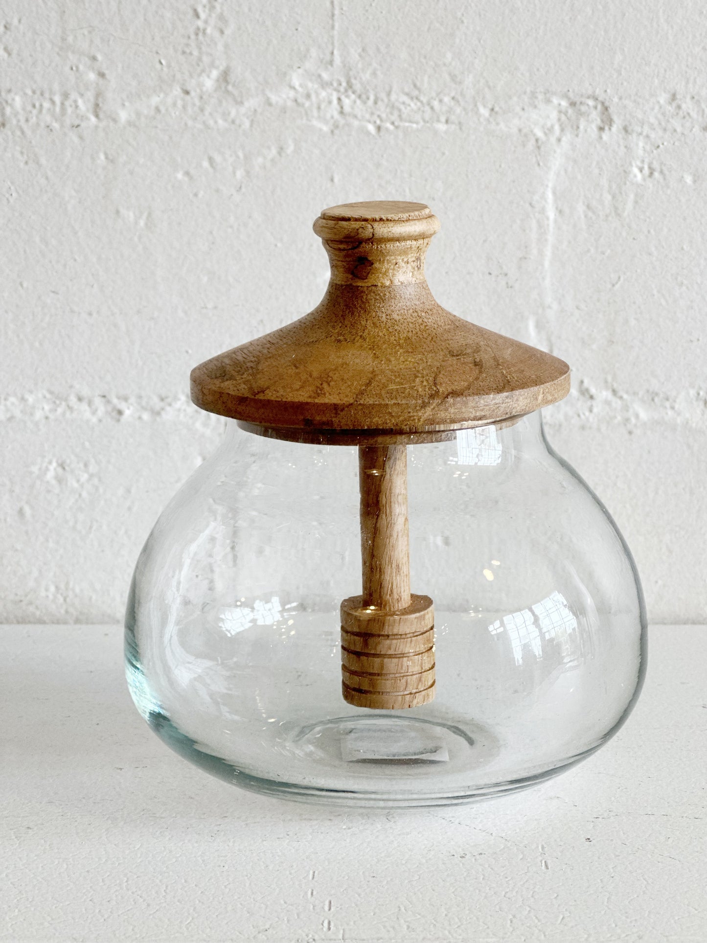 Glass Honey Jar with Wood Lid