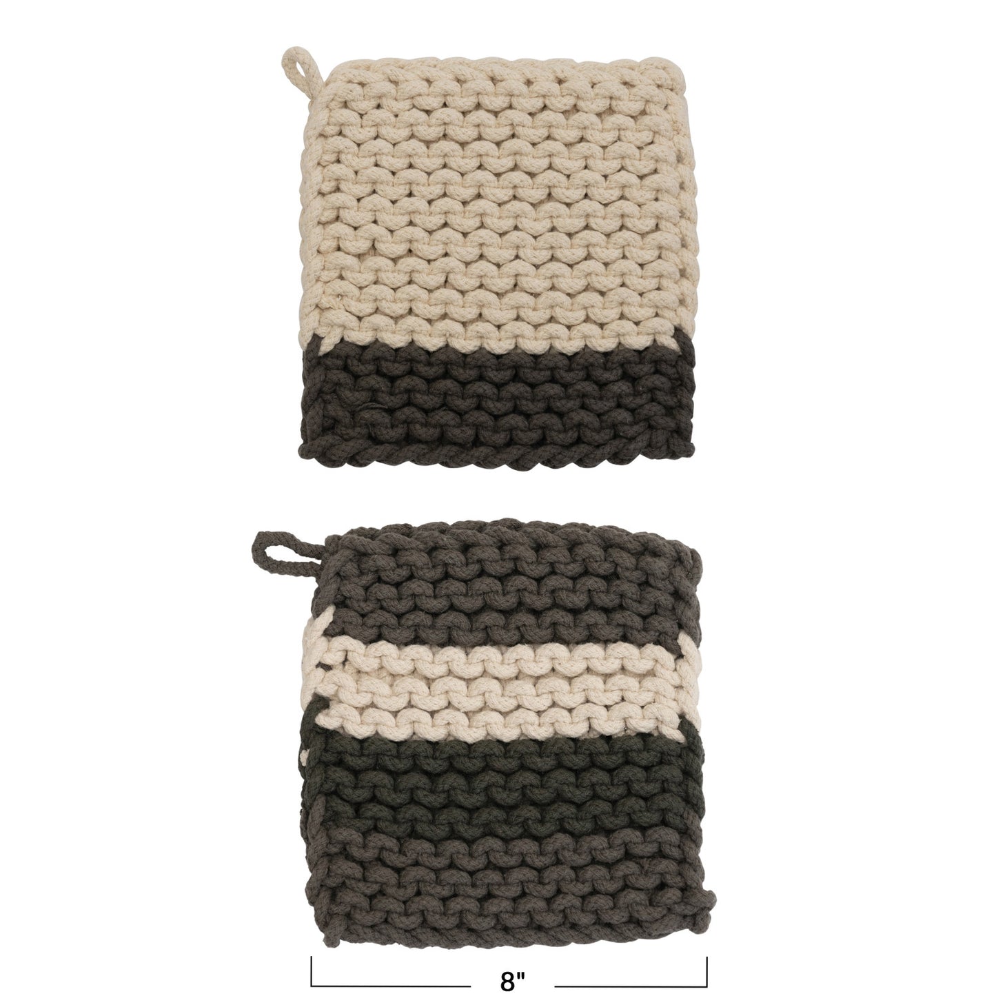 Cotton Crocheted Pot Holder, 2 Styles