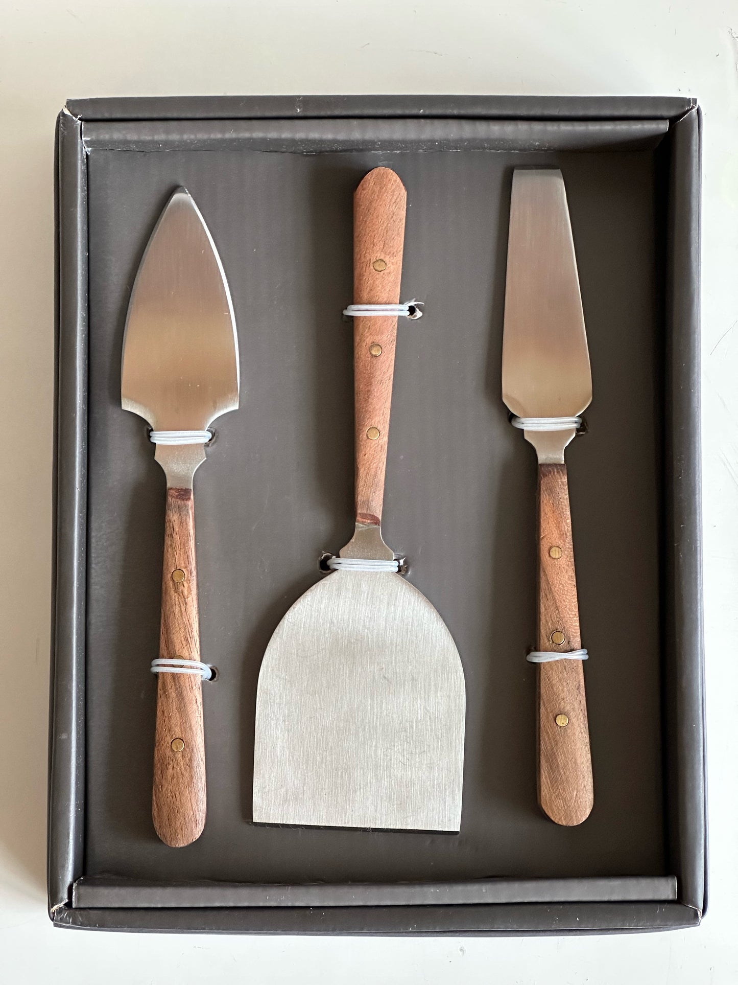 3 piece Cheese Knife Set with Wood Handles