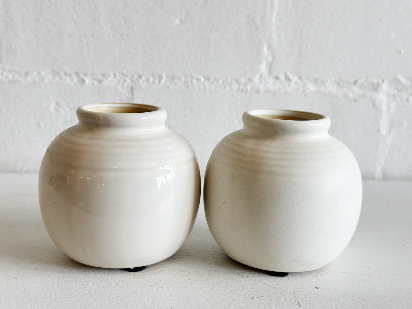 White Ball Vases