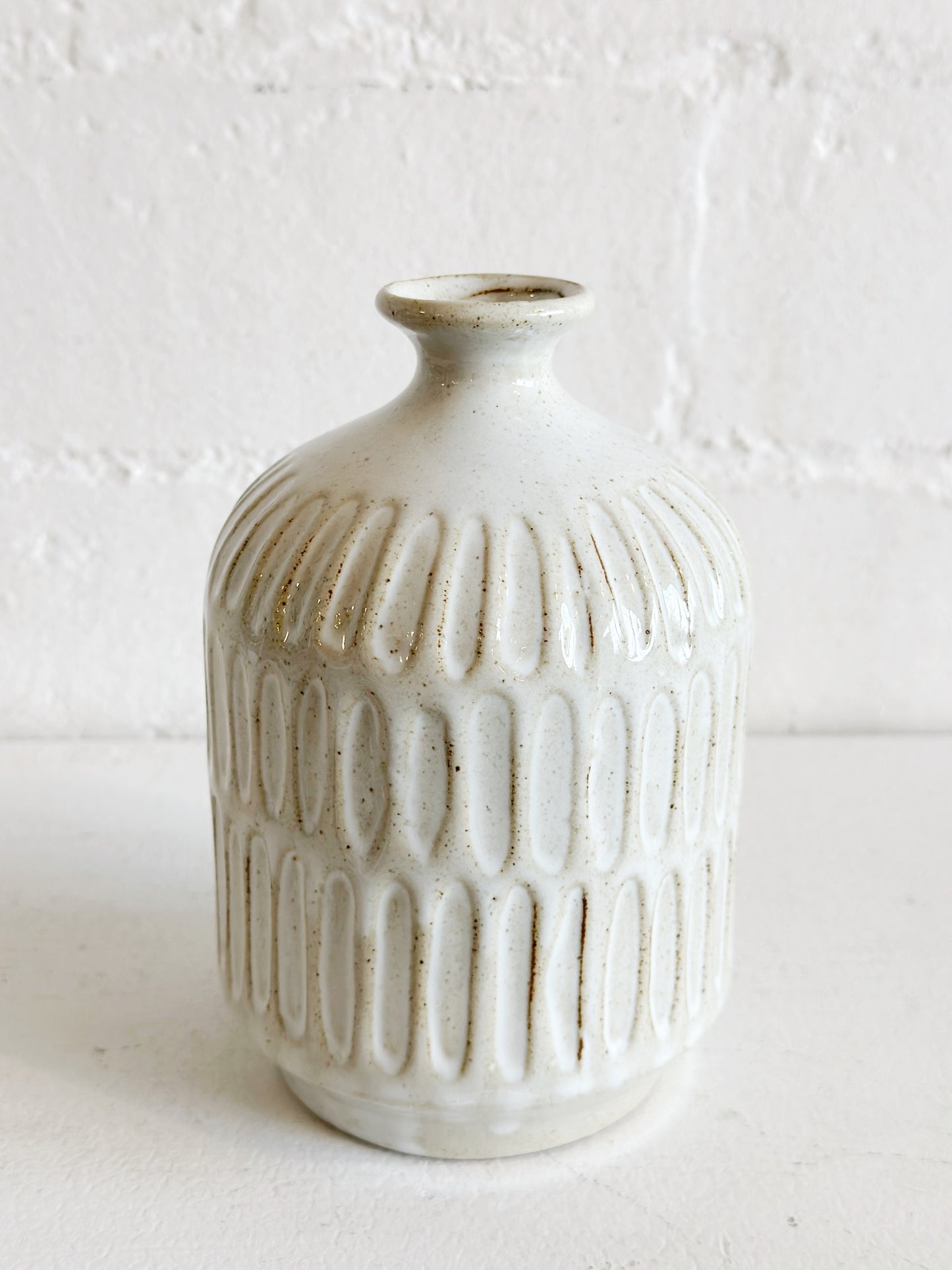 White Lined Vase