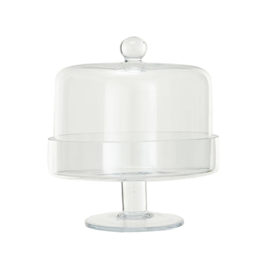 Glass Pedestal w/ Cloche, Set of 2