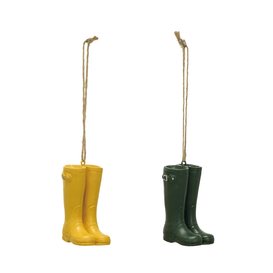 Resin Garden Boots Ornament, 2 Colors