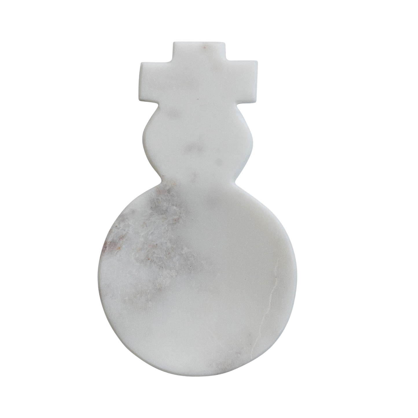 Marble Snowman Shaped Spoon Rest, White