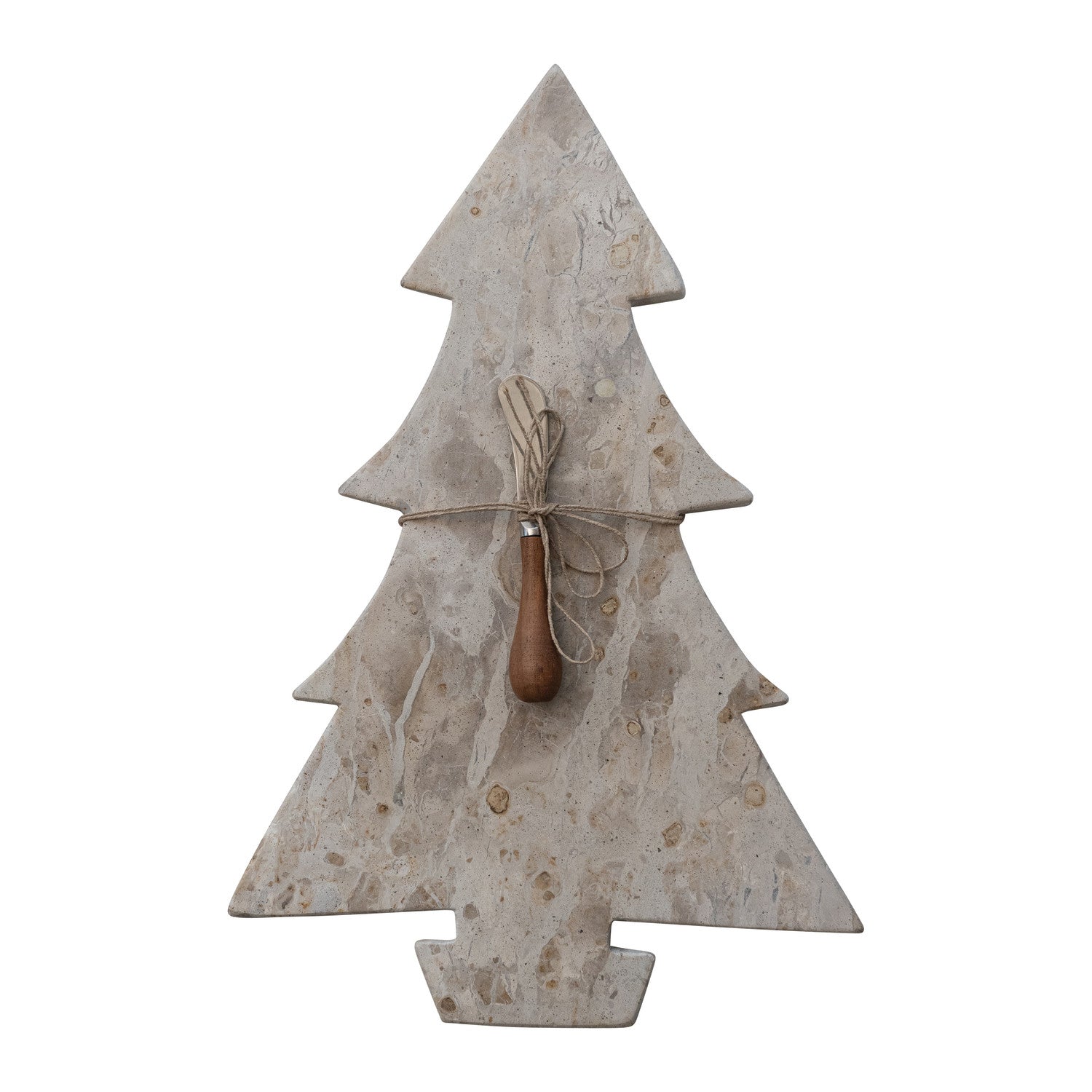 Marble Board with Canape Knife, Set of 2 Tied with Jute (Each Will Vary)