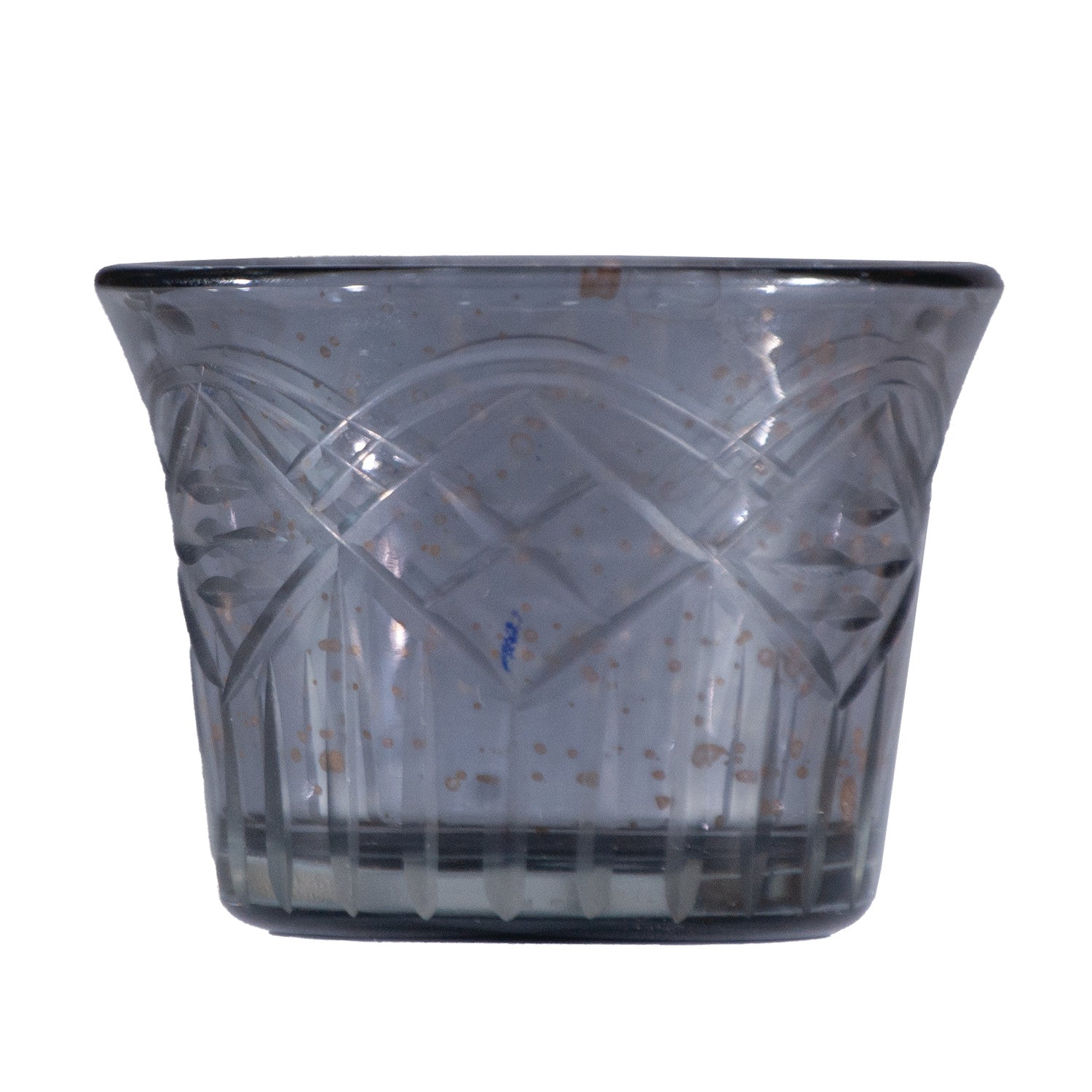 Cut Glass Tealight/Votive Holder, Antique Finish, Grey