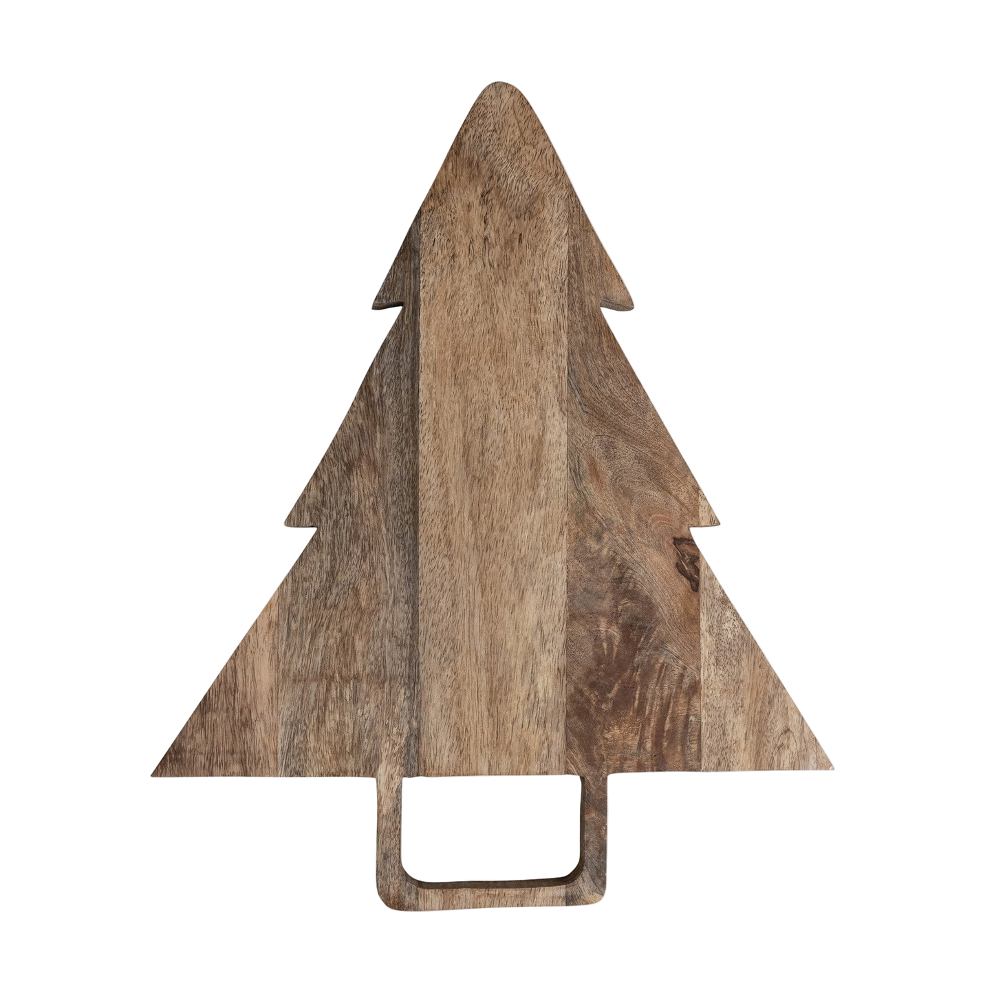 Mango Wood Tree Shaped Cheese/Cutting Board with Handle, Natural