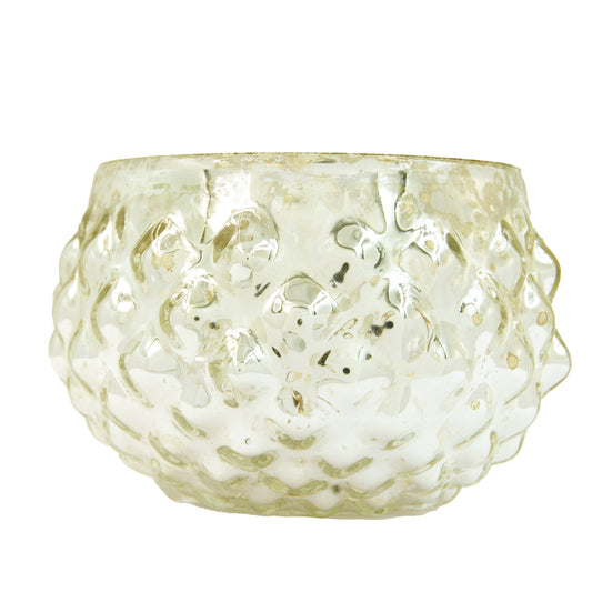 Embossed Mercury Glass Hobnail Tealight/Votive Holder