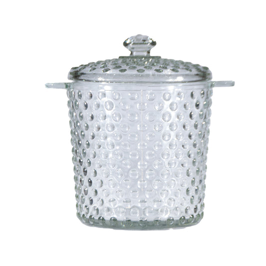 9"L x 7"W x 9-1/4"H 2-1/2 Quart Glass Hobnail Ice Bucket/Container