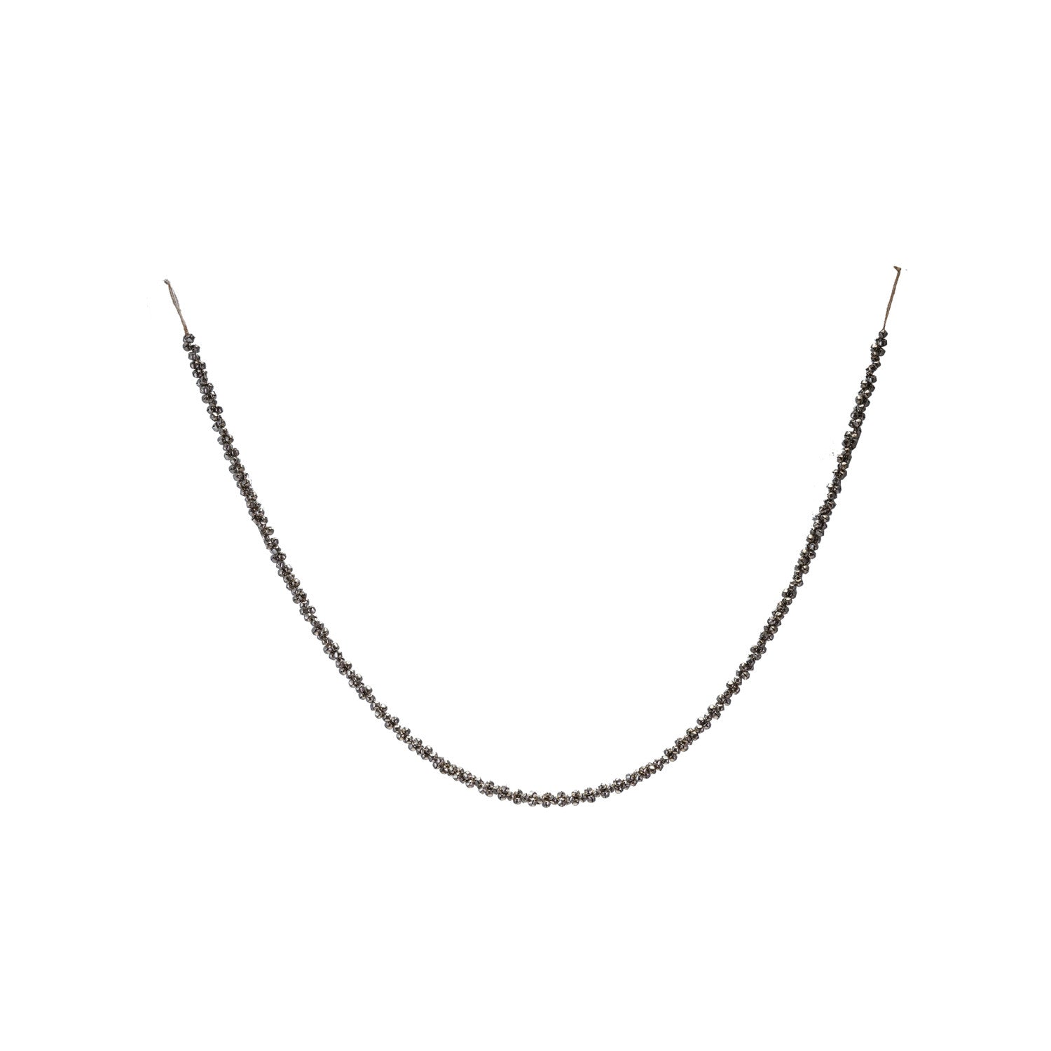72"L x 1"H Metal Jingle Bell Garland on Jute Cord, Silver Finish