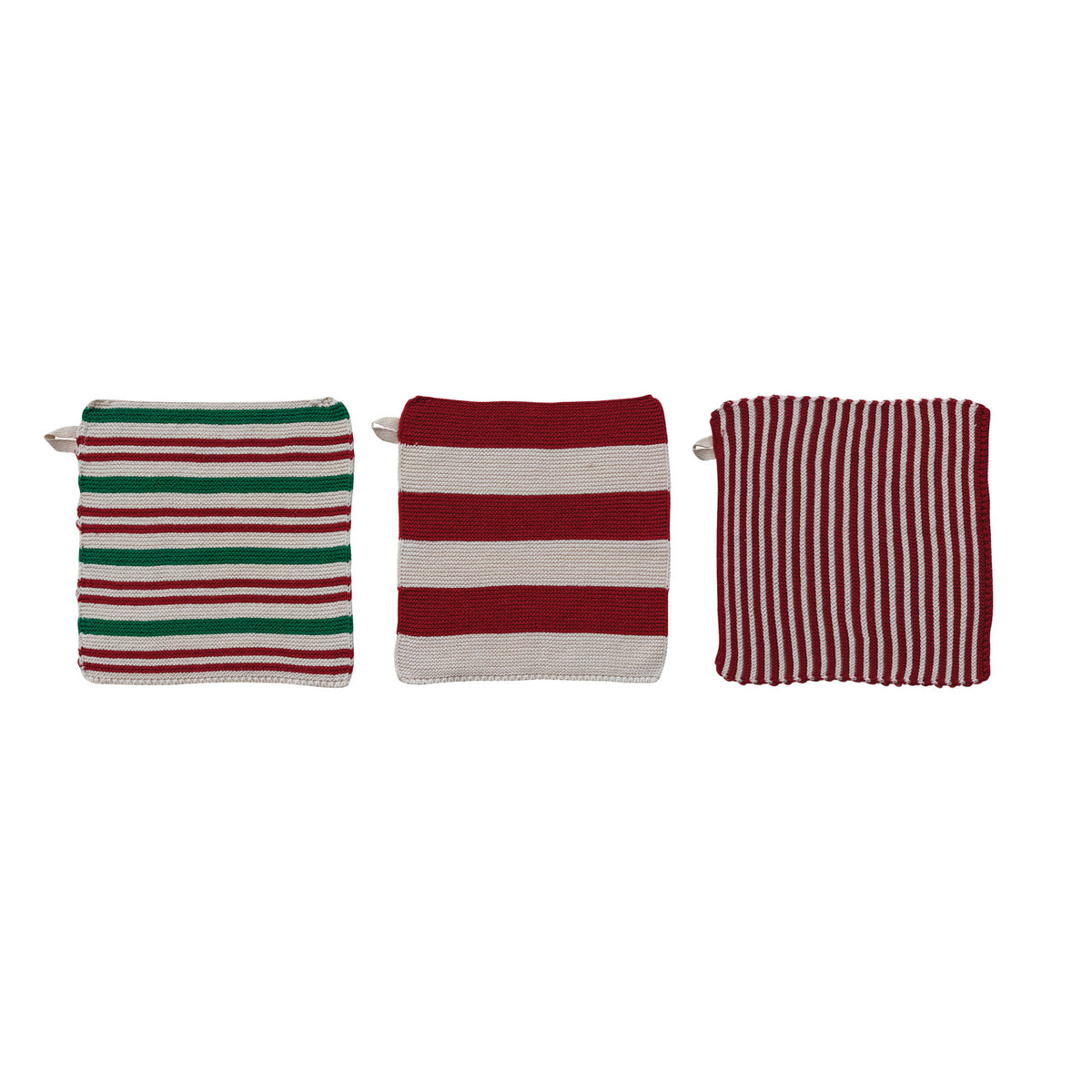 Cotton Knit Striped Dish Cloth, 3 Styles