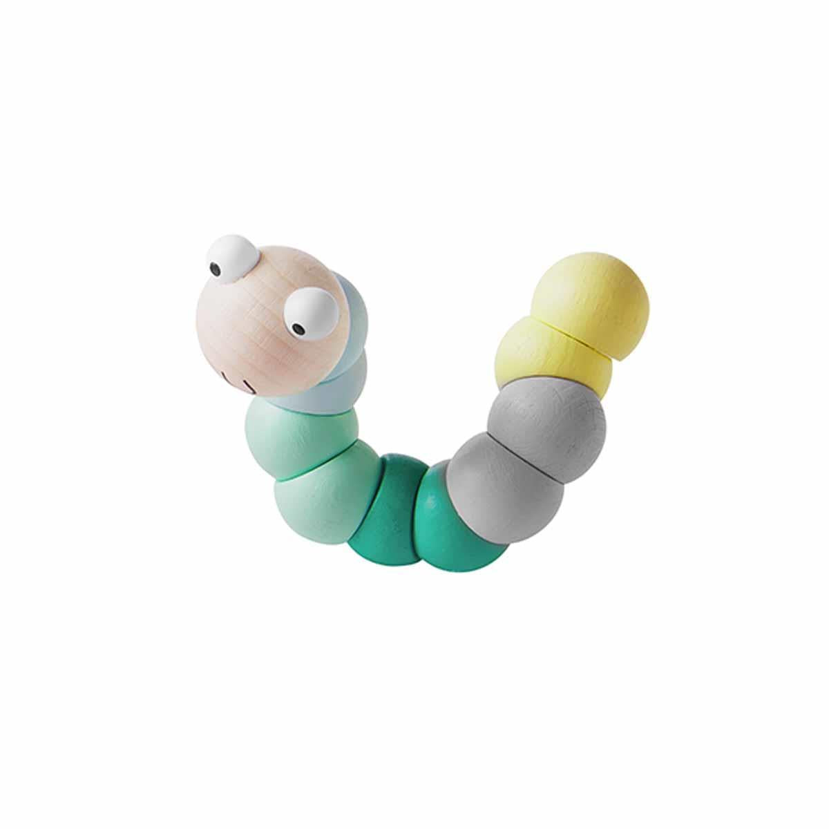 GREEN WOODEN WIGGLY WORM