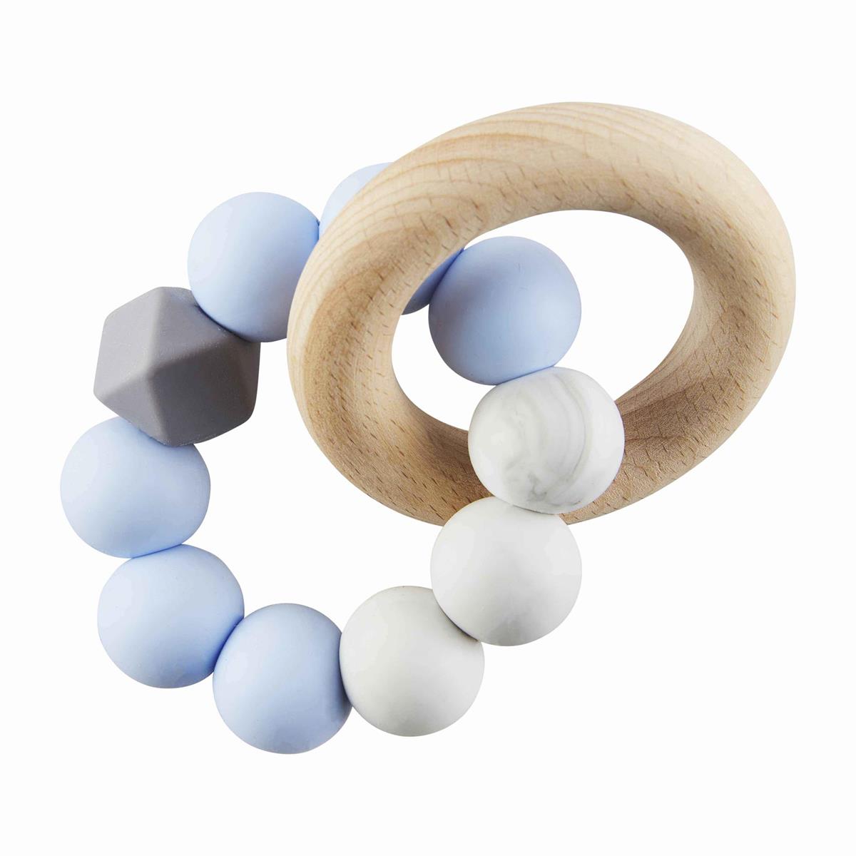 BLUE SILICONE WOOD TEETHER