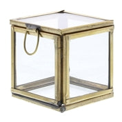 Pierre Demi Leaded Glass Box - Petite - Brass