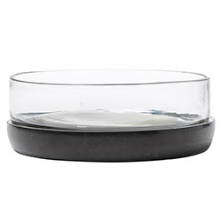 Black Marble & Glass Bowl